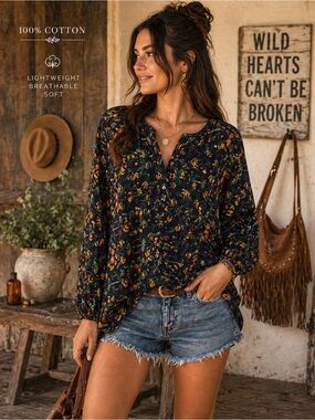Vintage Cotton Tropical Hawaiian Shirt • Relaxed Fit • ONLY • Size XL Women's